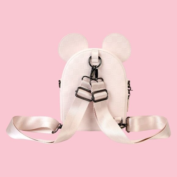NWT Disney Loungefly Minnie Mouse Checkered Texture Mini Backpack - Picture 5 of 5